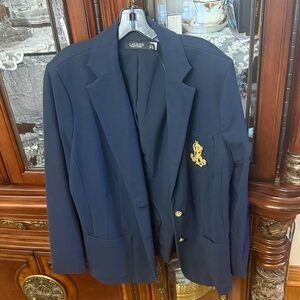 Polo by Ralph Lauren Dark Blue Blazer with Gold Crest